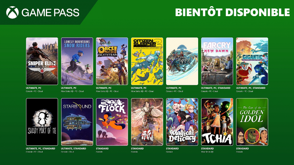 Xbox game pass janvier 2025