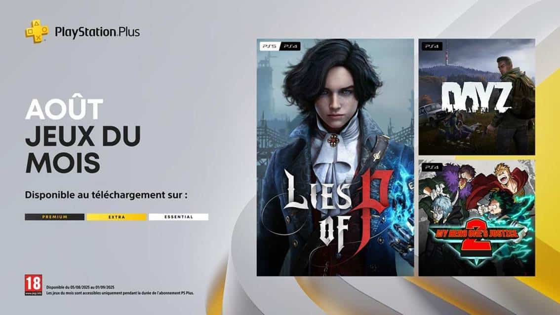 Jeux PS Plus Aout 2025
